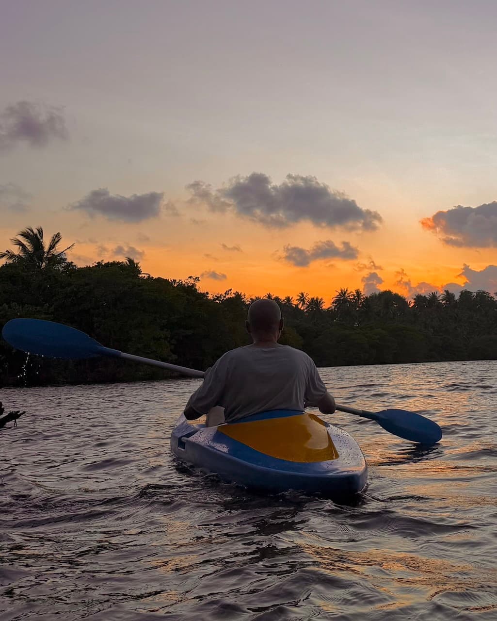 Kayaking at sunrise on Garadu Lagoon, Mirissa