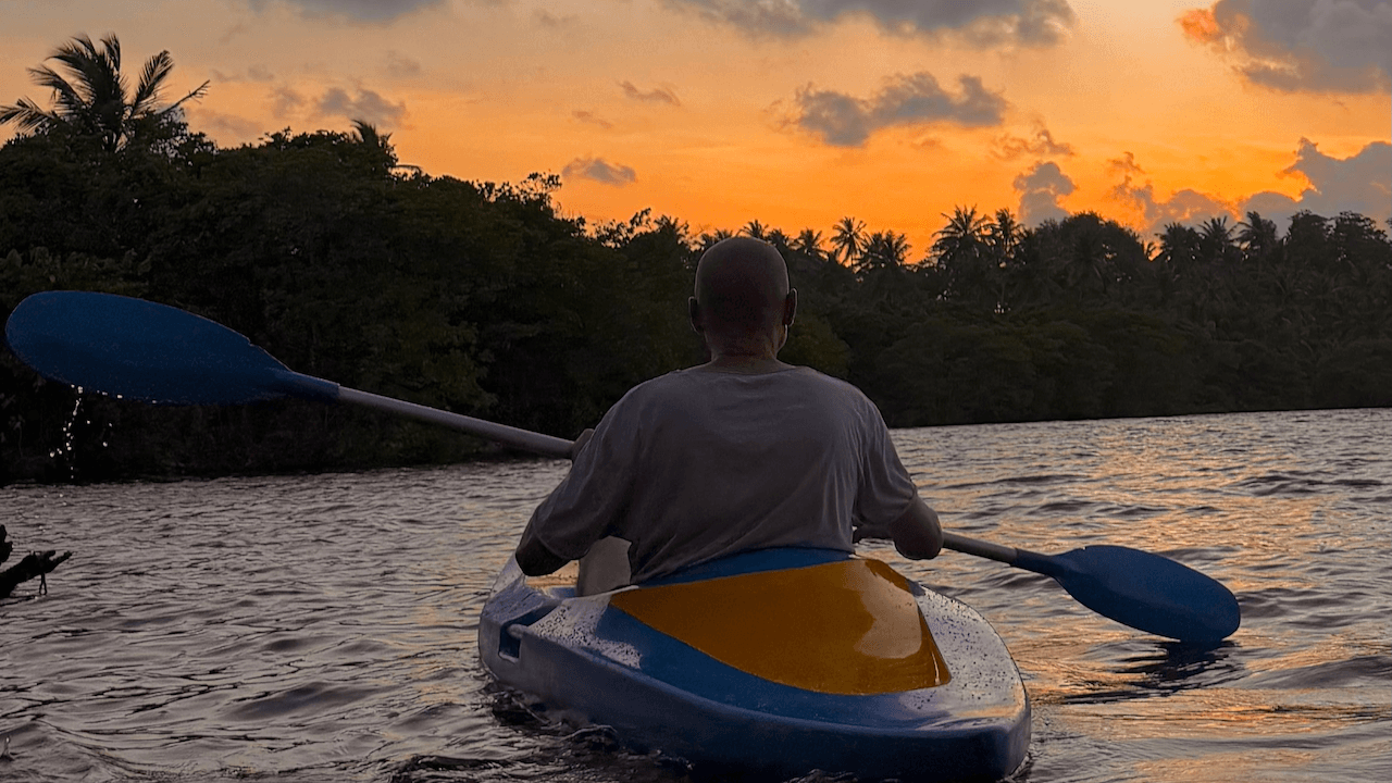 Kayaking at sunrise on Garadu Lagoon, Mirissa